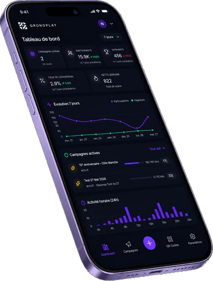 QronoPlay on mobile